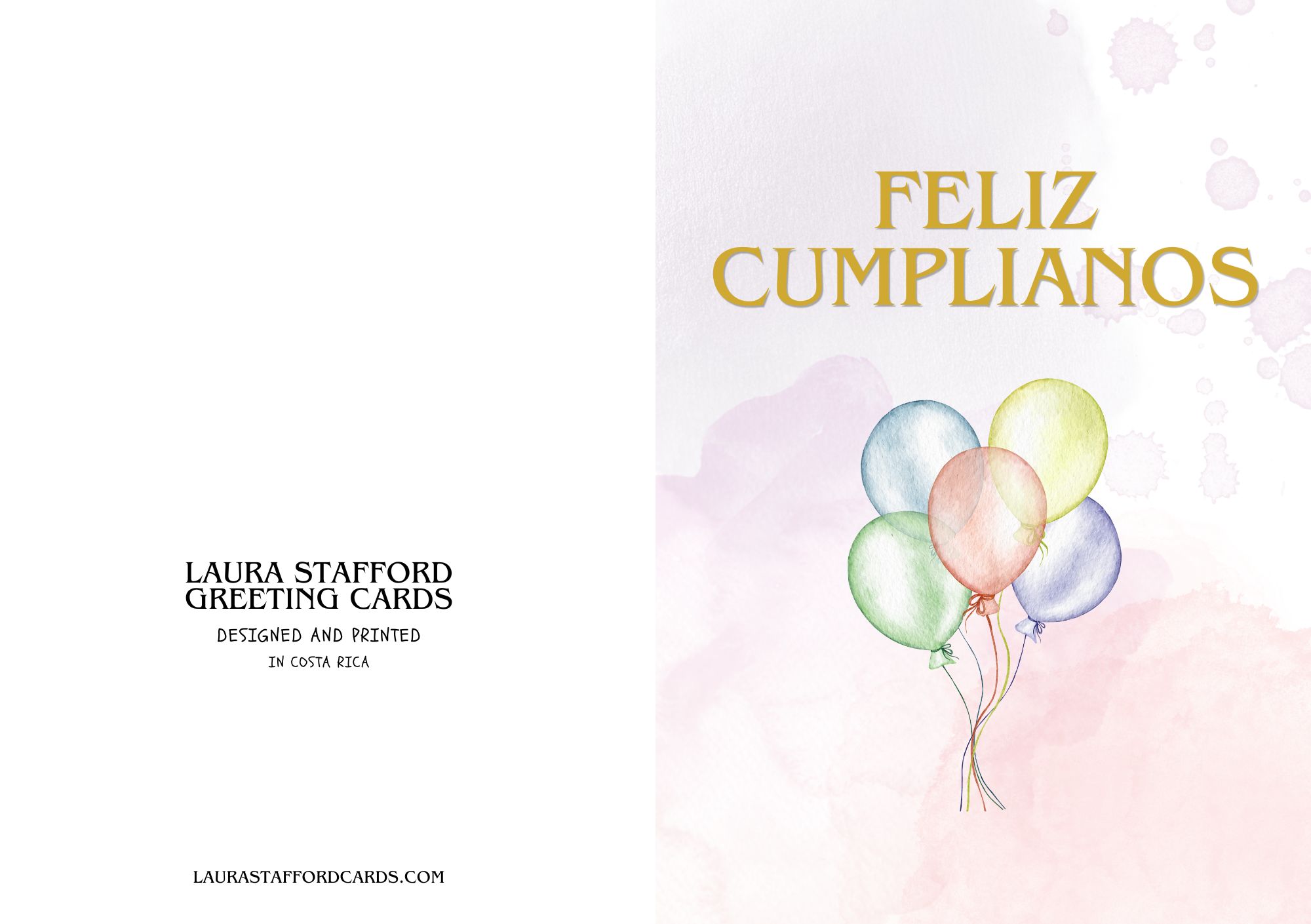Feliz Cumpleaños — Globos y Rosa