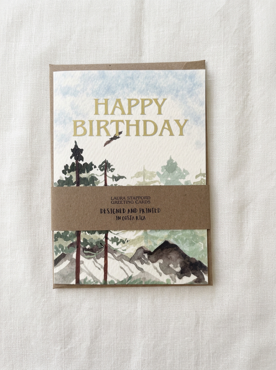 A finished card wrapped in a Laura Stafford eco paper band
